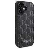 Husa de protectie Karl Lagerfeld Leather MagSafe (KLHMP16SPKHPORPK) compatibil cu iPhone 16, Hot Stamp