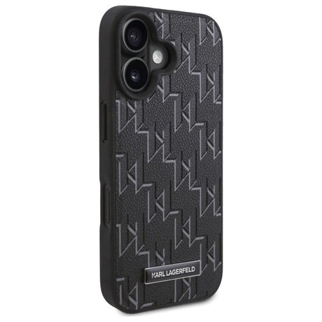 Husa de protectie Karl Lagerfeld Leather MagSafe (KLHMP16SPKHPORPK) compatibil cu iPhone 16, Hot Stamp