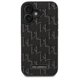 Husa de protectie Karl Lagerfeld Leather MagSafe (KLHMP16SPKHPORPK) compatibil cu iPhone 16, Hot Stamp