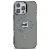 Husa de protectie Karl Lagerfeld IML MagSafe (KLHMP16LHLSCHK) compatibil cu iPhone 16 Pro, Metal Choupette`s Head