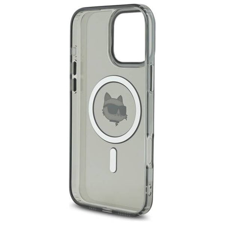 Husa de protectie Karl Lagerfeld IML MagSafe (KLHMP16LHLSCHK) compatibil cu iPhone 16 Pro, Metal Choupette`s Head