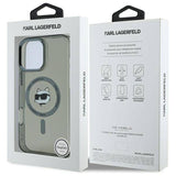 Husa de protectie Karl Lagerfeld IML MagSafe (KLHMP16LHLSCHK) compatibil cu iPhone 16 Pro, Metal Choupette`s Head