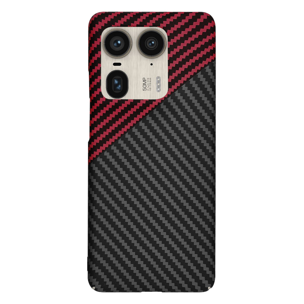 Husa de protectie Techsuit Carbonite FiberShell compatibil cu Motorola Edge 50 Ultra, Rosu Vortex