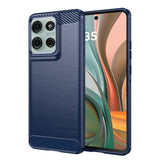 Husa de protectie Techsuit Carbon Silicone compatibil cu Motorola Moto G75, Albastru