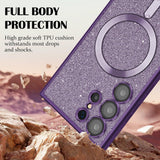 Husa de protectie Techsuit Luxury Glitter MagSafe compatibil cu Samsung Galaxy S25 Ultra, Verde deschis