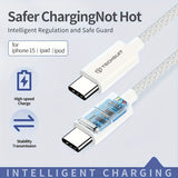 Cablu Techsuit (PCB114D), for Apple, Android, Type-C, Super Fast Charging, PD60W, Flexible, Durable, 1m, Albastru