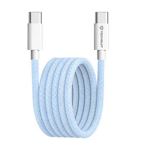Cablu Techsuit (PCB114D), for Apple, Android, Type-C, Super Fast Charging, PD60W, Flexible, Durable, 1m, Albastru