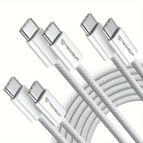 Cablu Techsuit (PCB114D), for Apple, Android, Type-C, Super Fast Charging, PD60W, Flexible, Durable, 1m, Roz