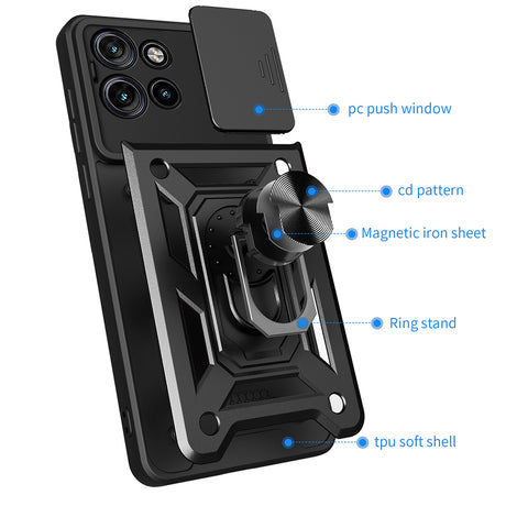 Husa de protectie Techsuit CamShield Series compatibil cu Motorola Edge 50 Neo / Edge 60 Neo / Motorola ThinkPhone 25, Negru