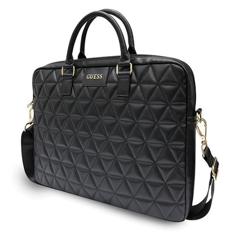 Geanta Guess Computer Bag Quilted (GUCB15QLBK), 15-16", Mosaique Pattern, Detachable Shoulder Strap, Adjustable, Negru