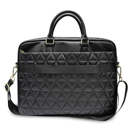 Geanta Guess Computer Bag Quilted (GUCB15QLBK), 15-16", Mosaique Pattern, Detachable Shoulder Strap, Adjustable, Negru