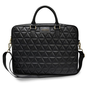 Geanta Guess Computer Bag Quilted (GUCB15QLBK), 15-16", Mosaique Pattern, Detachable Shoulder Strap, Adjustable, Negru