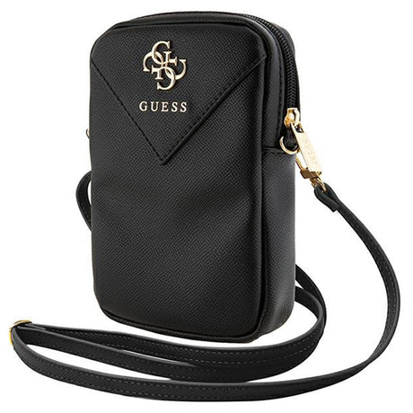 Geanta Guess Universal Phone Pouch Zip Triangle 4G (GUWBZPGSTEGK), Universal, Adjustable Strap, Zip Closure, Negru