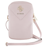 Geanta Guess Universal Phone Pouch Zip Triangle 4G (GUWBZPGSTEGP), Universal, Adjustable Strap, Zip Closure, Roz