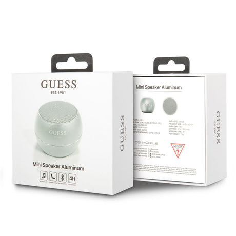 Casti Guess Wireless Mini Speaker (GUWSALGEG), Bluetooth 5.0, 3W, 300mAh, 4H, Gri