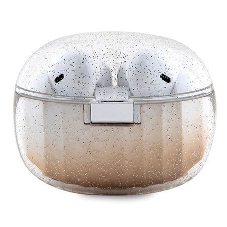 Casti Guess (GUTWSHDGKEED), Bluetooth 5.3, TWS, USB-C, with Docking Station, IPX4, Glitter Gold Gradient