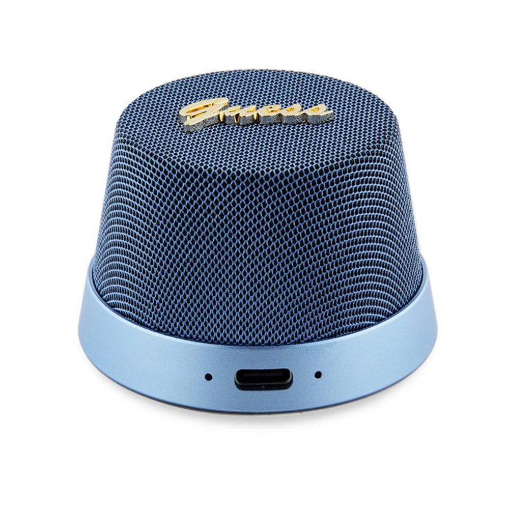 Casti Guess Speaker Stand Magnetic Script Metal (GUWSC3ALSMB), TWS, USB-C, Bluetooth V5.3, 700mAh, 3W, Albastru