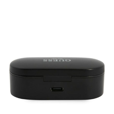 Casti Guess (GUTWST31EK), Bluetooth 5.0, TWS, USB-C, with LED Display, Docking Station, IPX4, Negru
