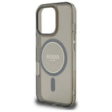 Husa de protectie Guess IML Glitter Circle MagSafe (GUHMP16LHFGEREK) compatibil cu iPhone 16 Pro, Negru