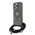 Husa de protectie Guess IML Crossbody Cord Script MagSafe (GUHMP16LHCTSGNSK) compatibil cu iPhone 16 Pro, Negru