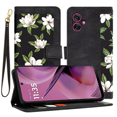 Husa de protectie Techsuit FlipCraft compatibil cu Motorola Moto G55, Flowers of the Dawn