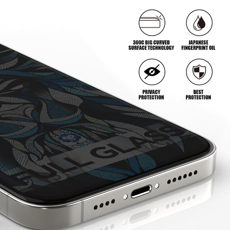 Folie de protectie Lito D+ Max Privacy 300C compatibil cu iPhone 16 Plus, Negru