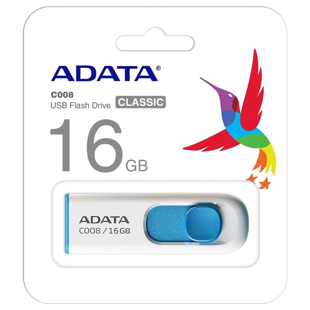 Stick de Memorie Adata AC008-16G-RWE, USB 2.0, 16GB, Alb