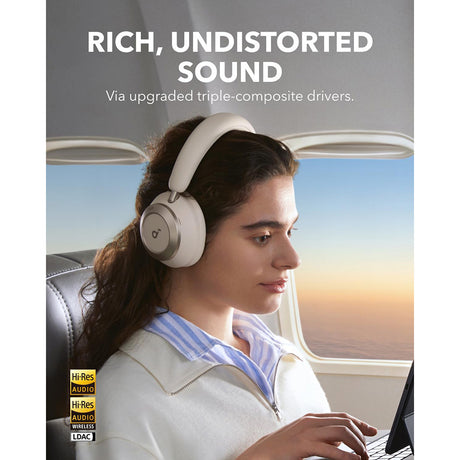 Casti Anker Wireless SoundCore Space One Pro (A3062G21), Bluetooth 5.3, Active Noise Cancelling, Hi-Res, Alb