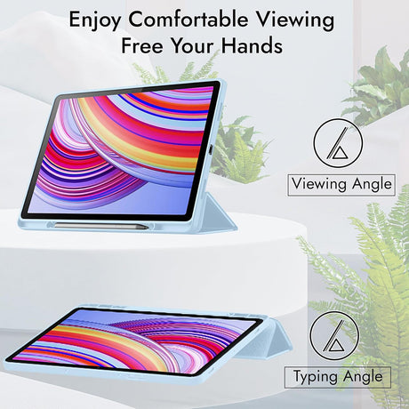 Husa de protectie tableta Techsuit Flex Trifold (with Pencil Holder) compatibil cu Xiaomi Redmi Pad Pro / Redmi Pad Pro 5G / Poco Pad, Albastru Cer