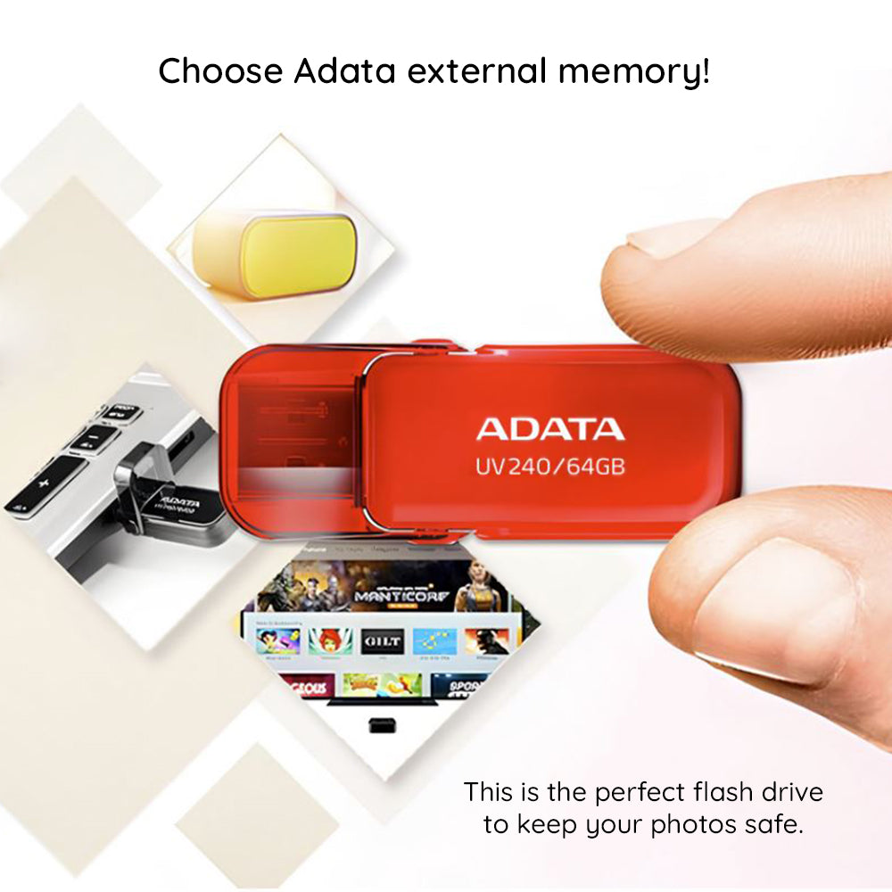 Stick Memorie Adata AUV240-32G-RWH, USB 2.0, 32GB, Alb