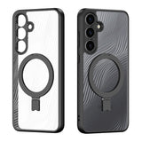 Husa de protectie Dux Ducis Aimo MagSafe Magnetic Stand compatibil cu Samsung Galaxy S25, Negru