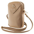 Geanta Guess Universal Phone Pouch Zip Triangle 4G (GUWBZPGSTEGD), Universal, Adjustable Strap, Zip Closure, Light Gold