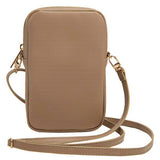 Geanta Guess Universal Phone Pouch Zip Triangle 4G (GUWBZPGSTEGD), Universal, Adjustable Strap, Zip Closure, Light Gold