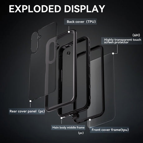 Husa de protectie ShellBox Waterproof IP68 compatibil cu Samsung Galaxy A16 4G / A16 5G, Negru