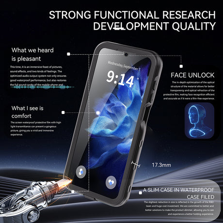 Husa de protectie ShellBox Waterproof IP68 compatibil cu Samsung Galaxy A16 4G / A16 5G, Negru