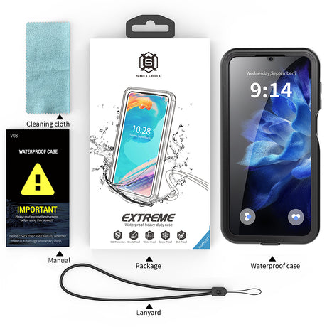 Husa de protectie ShellBox Waterproof IP68 compatibil cu Samsung Galaxy A16 4G / A16 5G, Negru