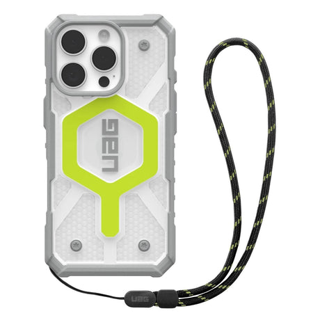 Husa de protectie UAG Pathfinder Clear MagSafe compatibil cu iPhone 16 Pro Max, Active Neon Lanyard