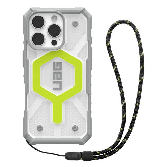 Husa de protectie UAG Pathfinder Clear MagSafe compatibil cu iPhone 16 Pro Max, Active Neon Lanyard
