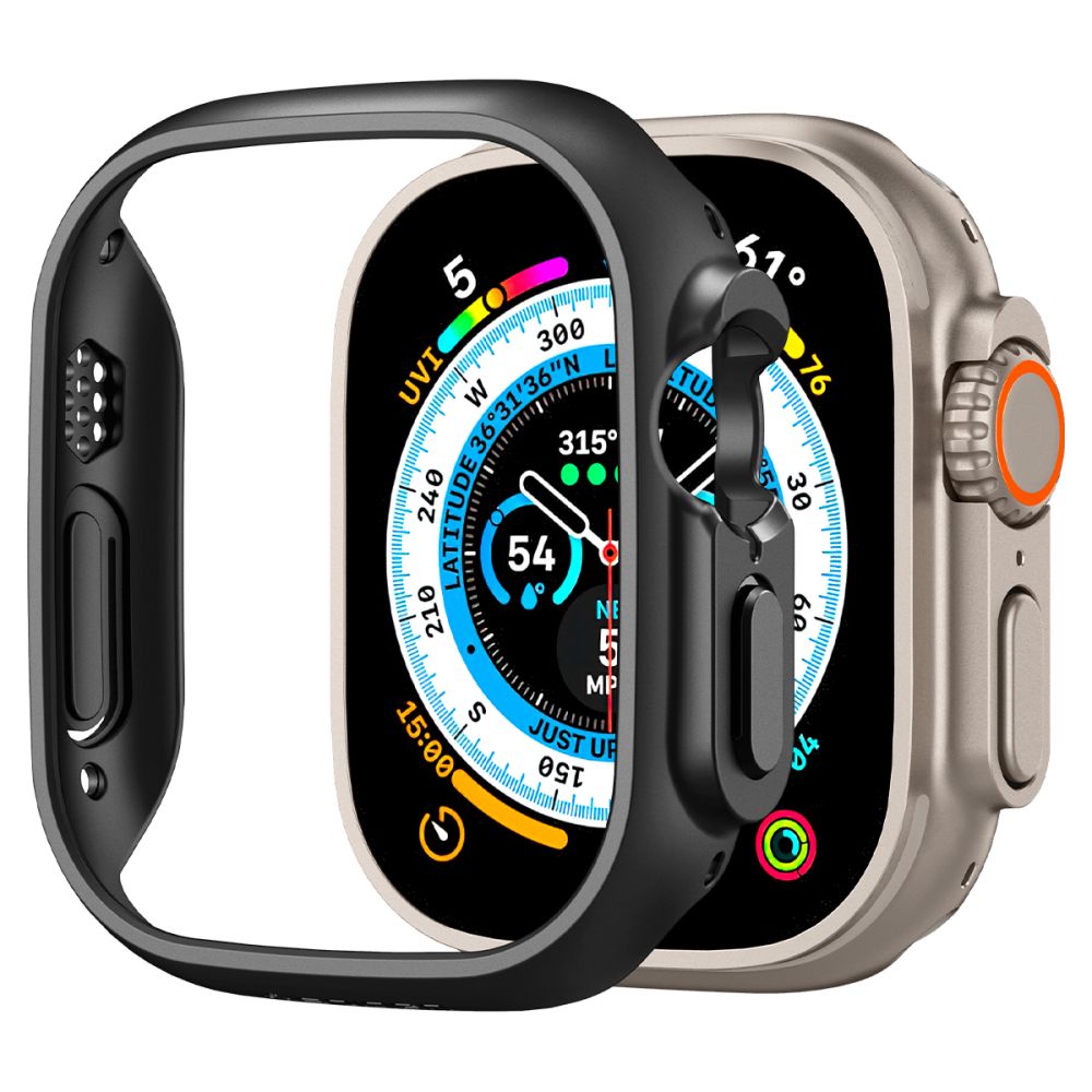 Accesoriu smartwatch Spigen Thin Fit (ACS05458) compatibil cu Apple Watch Ultra / Ultra 2 / Ultra 3, Negru