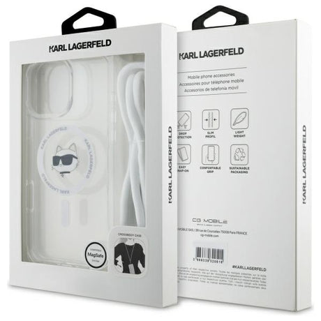 Husa de protectie Karl Lagerfeld IML Crossbody compatibil cu iPhone 16, Transparent