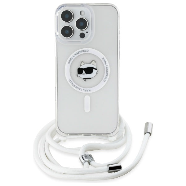 Husa de protectie Karl Lagerfeld IML Crossbody compatibil cu iPhone 16, Transparent