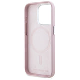 Husa de protectie Karl Lagerfeld Leather MagSafe (KLHMP15XPGMSRPP) compatibil cu iPhone 15 Pro Max, Roz Fw Metal Plate