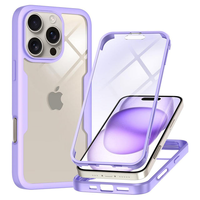 Folie de protectie Techsuit ColorVerse 360 Series + compatibil cu iPhone 16 Pro Max, Mov