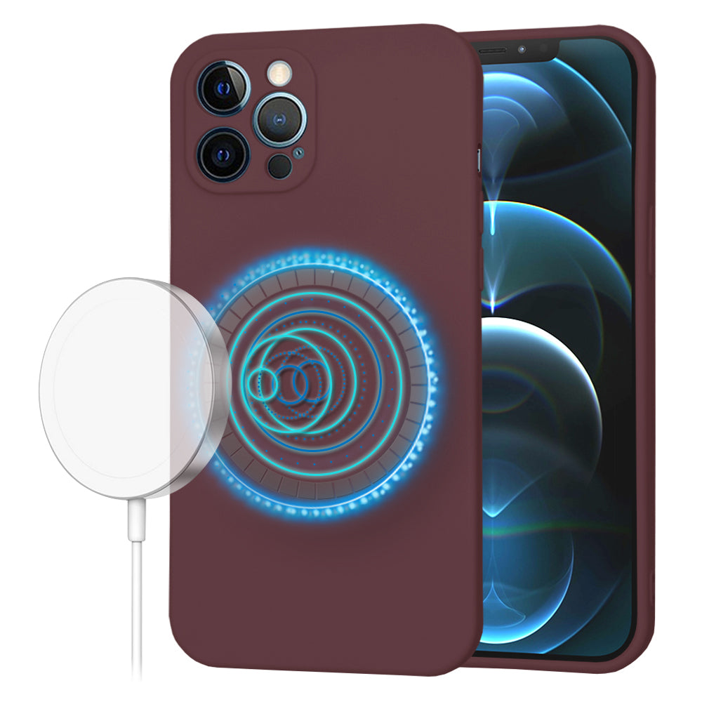 Husa de protectie Techsuit SoftFlex MagSafe compatibil cu iPhone 12 Pro Max, Plum Red