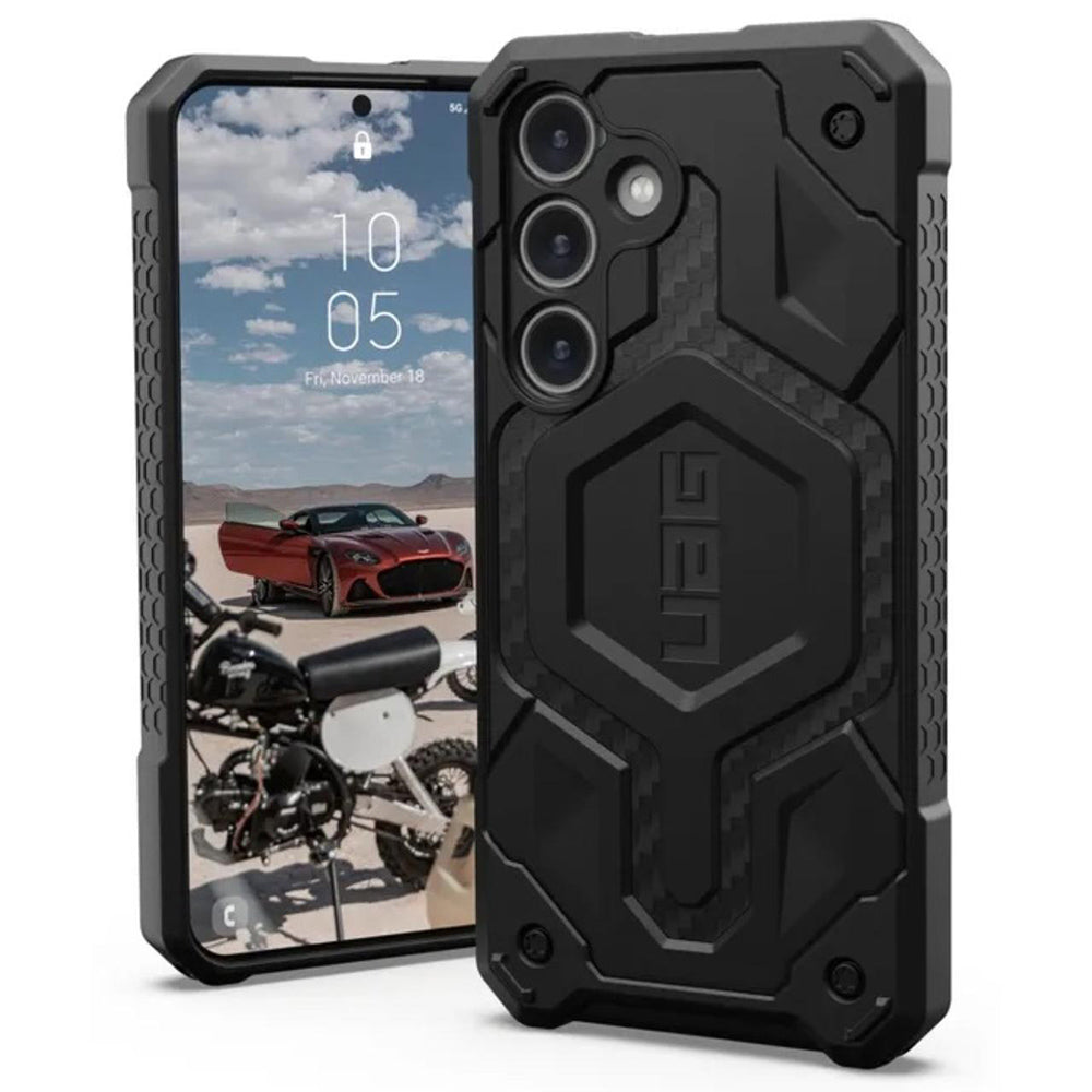 Husa de protectie UAG Monarch Pro MagSafe compatibil cu Samsung Galaxy S24, Carbon Fiber
