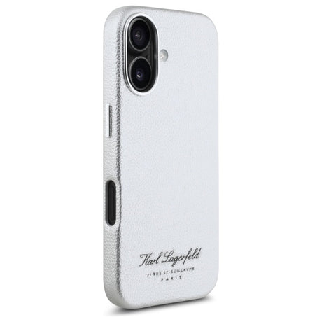 Husa de protectie Karl Lagerfeld Hardcase Leather Hotel (KLHCP16SPGWCMKHG) compatibil cu iPhone 16, Gri Rsg