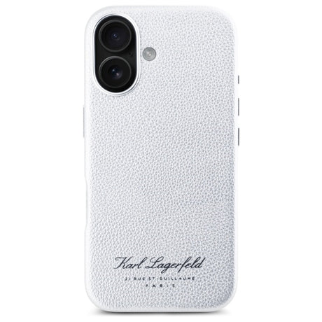 Husa de protectie Karl Lagerfeld Hardcase Leather Hotel (KLHCP16SPGWCMKHG) compatibil cu iPhone 16, Gri Rsg