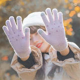 Techsuit Gloves (ST0011), from Mink Fur, Size 21cm, Albastru