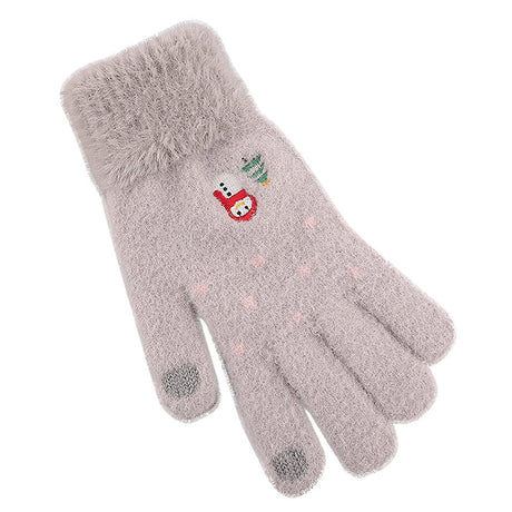 Techsuit Gloves (ST0011), from Mink Fur, Size 21cm, Gri