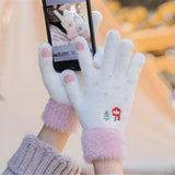 Techsuit Gloves (ST0011), from Mink Fur, Size 21cm, Gri
